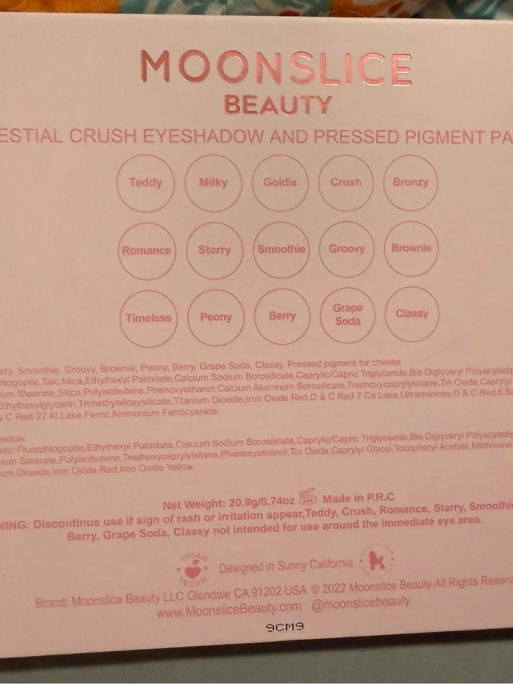 Moonslice Beauty Celestial Crush 15-Pan Eyeshadow Palette - Brand New